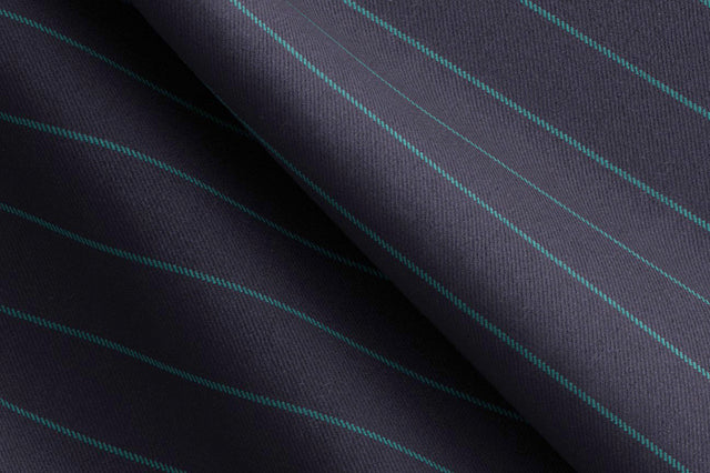 Made To Measure Navy with Jade Green Chalk Stripe Trouser