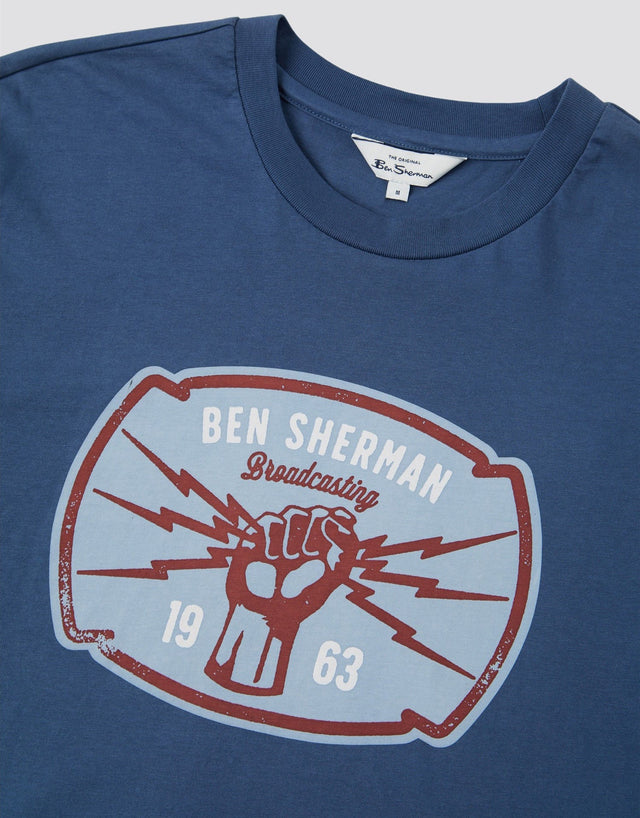 Ben Sherman Broadcasting Power Blue Denim T-Shirt