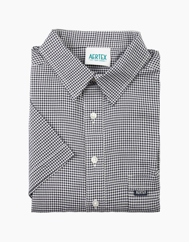 Aertex Navy Taunton Short Sleeve Polo Shirt