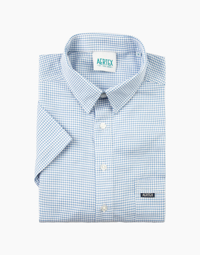 Aertex Blue Taunton Short Sleeve Polo Shirt