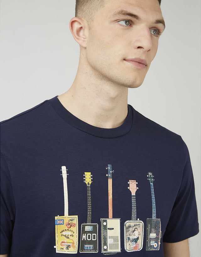 Ben Sherman Misfits Guitars Marine T-Shirt