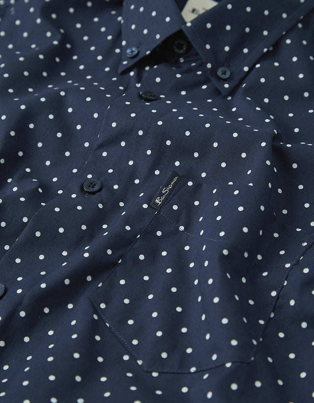 Ben Sherman Polka Dot Print Dark Navy Shirt