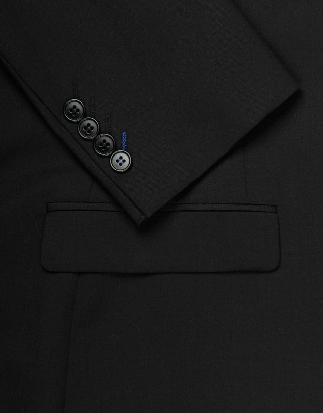 Fresh Black Twill Two Piece Suit