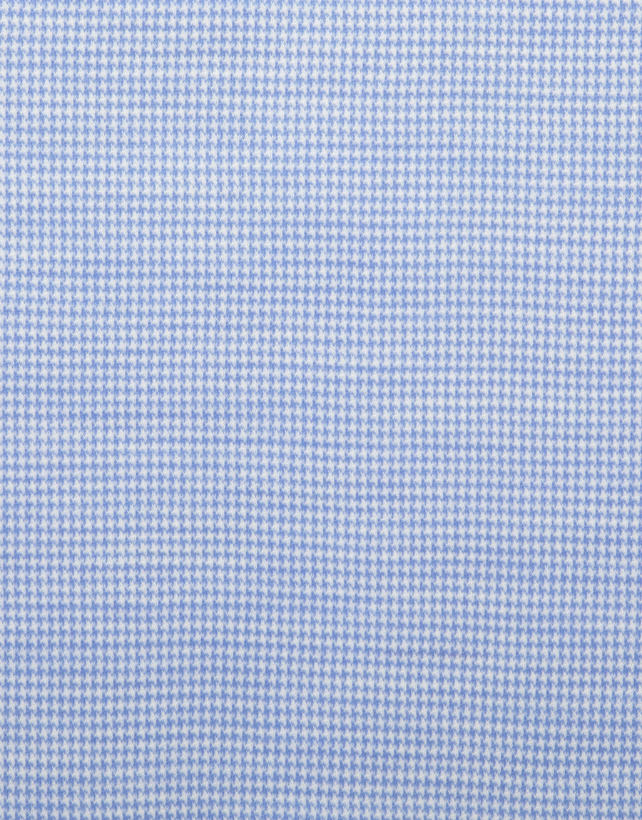 Ohope Light Blue Houndstooth Merino Wool Shirt