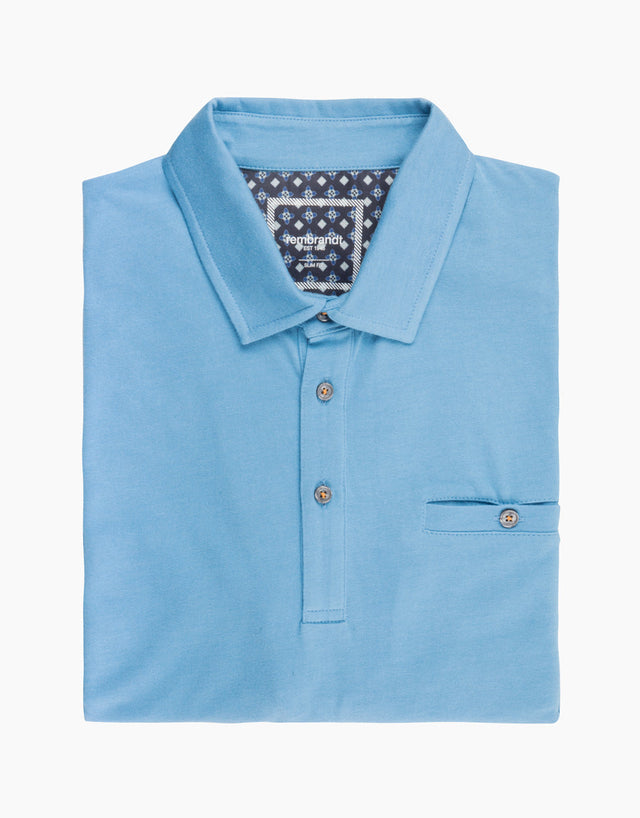 Portofino Blue Short Sleeve Polo Shirt