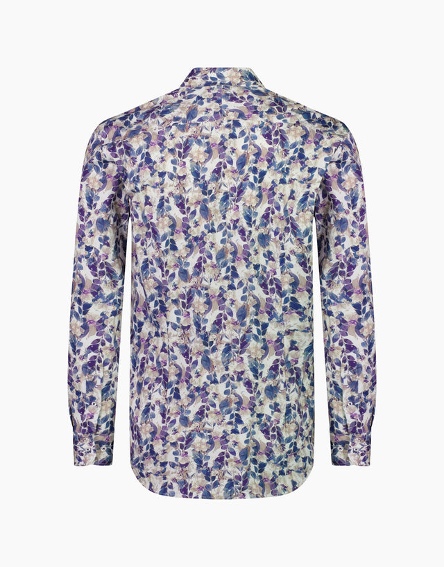 Barbican Purple & Navy Floral Shirt