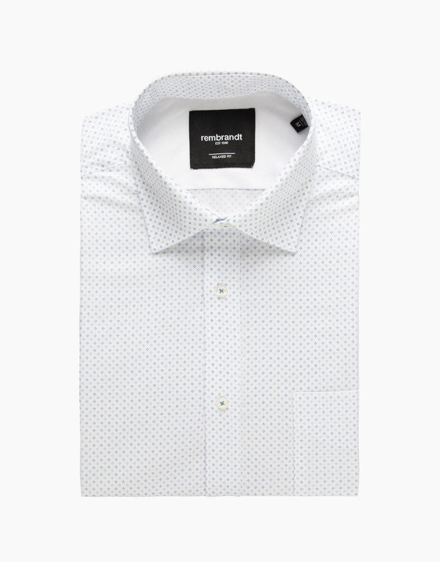 Sinatra White & Blue Microdesign Shirt