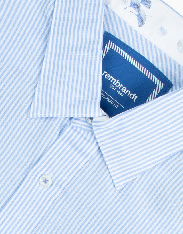 Raglan Light Blue Stripe Short Sleeve Shirt