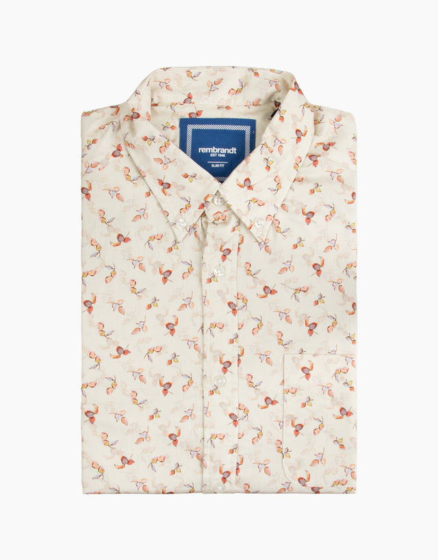 Washed Ohope Autumn Leaves Printed Shirt