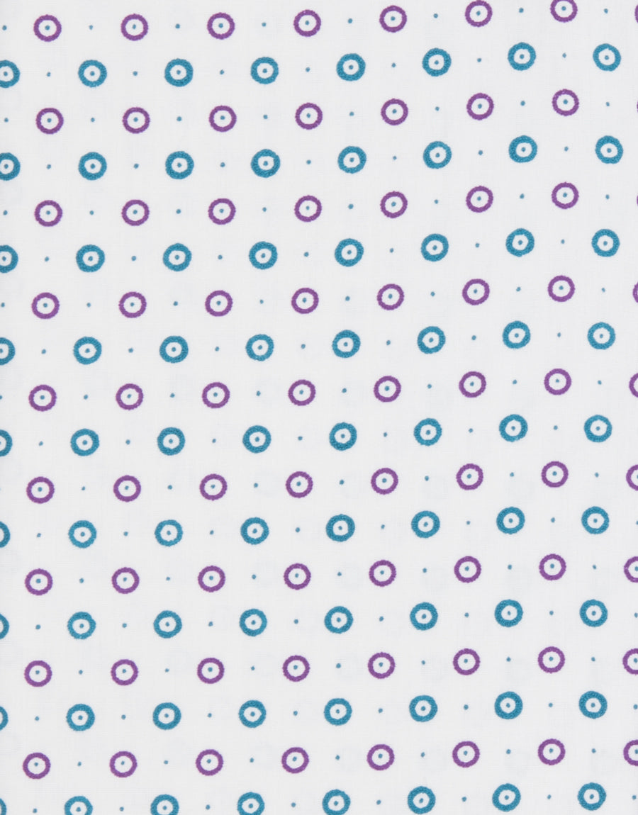 Waihi Purple & Green Spot Short Sleeve Shirt