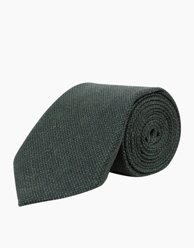 Dark Green Textured Silk Tie