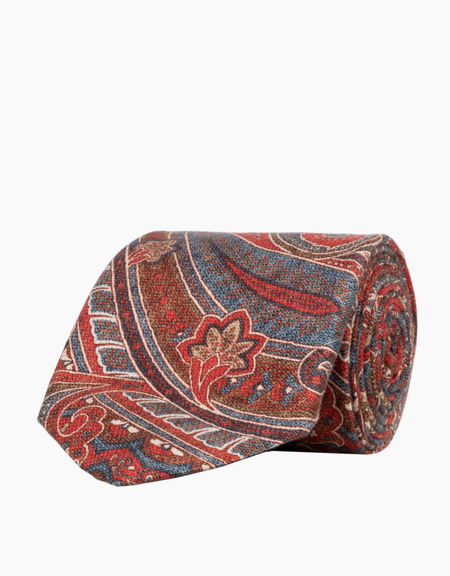 Red & Blue Large Paisley Tie