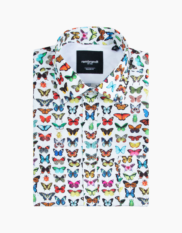Sinatra Butterflies Print Shirt