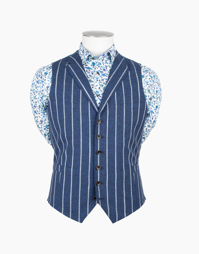Shelby Blue Stripe Waistcoat