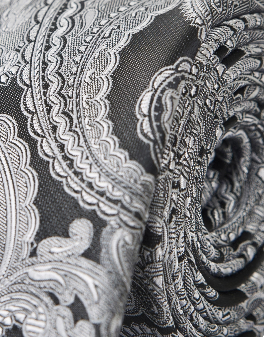Hire Black & White Paisley Tie