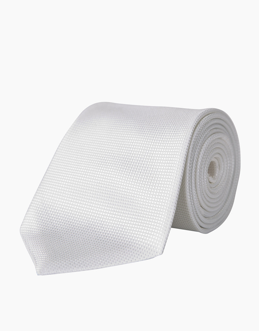 Hire White Texture Tie