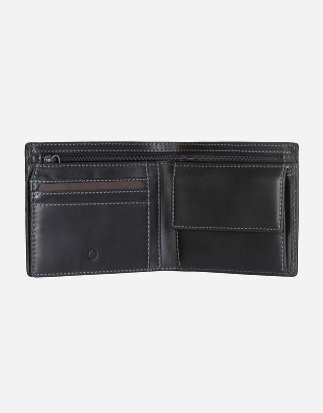 Jekyll & Hide Texas Large Billfold Wallet With Coin Black