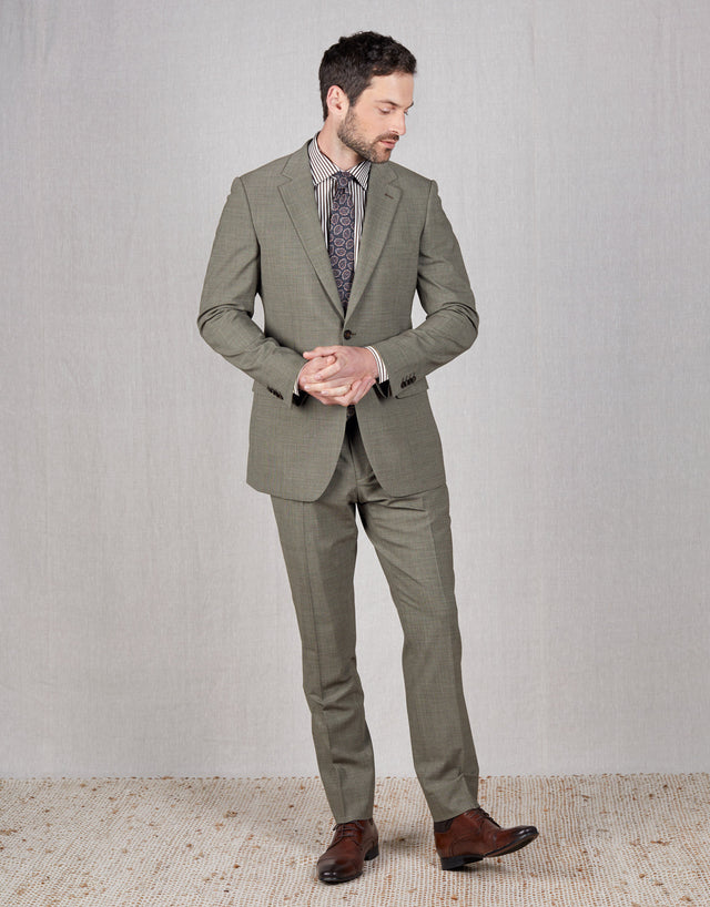 Cooper Brown Textured Stretch Two Piece Suit