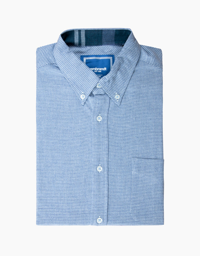 Ohope Blue Houndstooth Flannel Shirt
