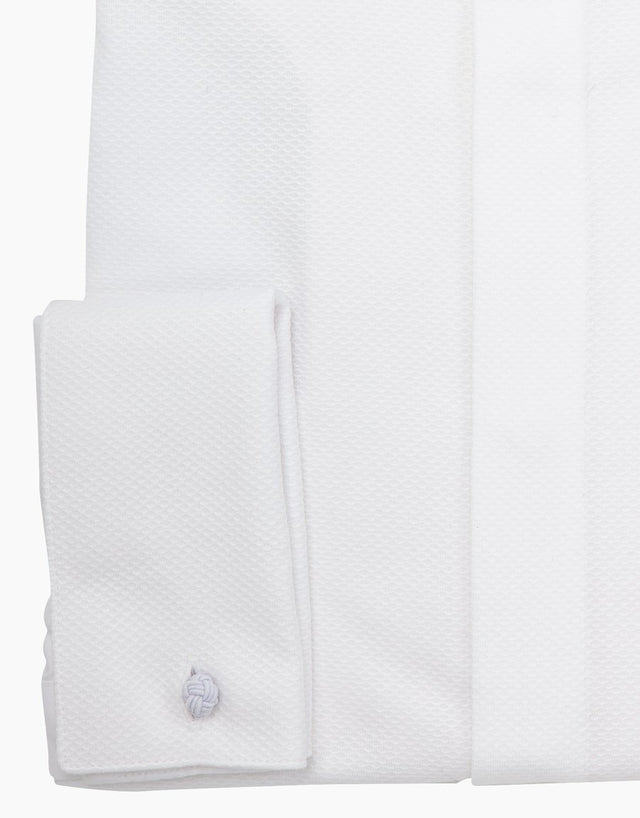 Avalon White Twill Formal Shirt with Marcella Bib and Cuffs