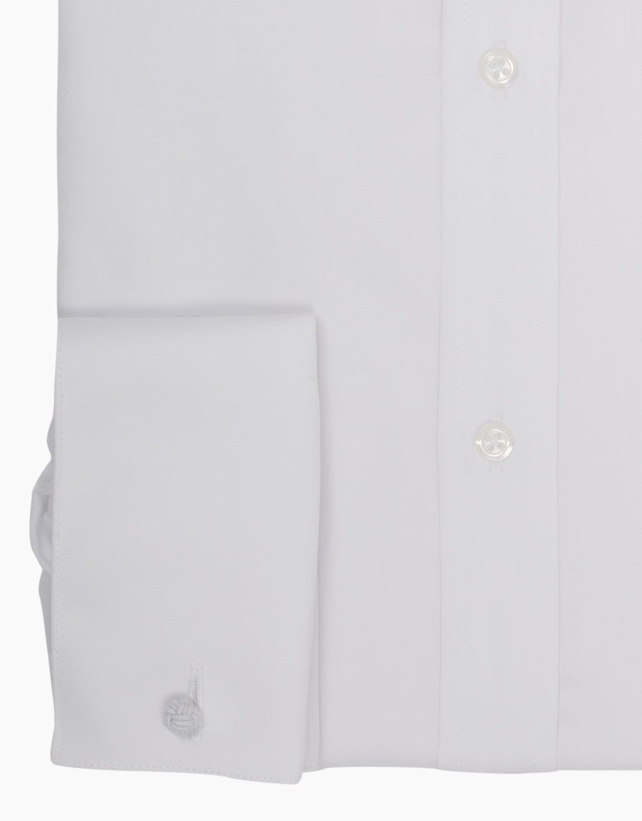 Santiago White Twill Tailored Shirt