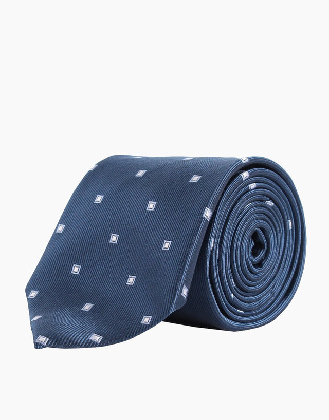 Navy & blue diamond silk tie