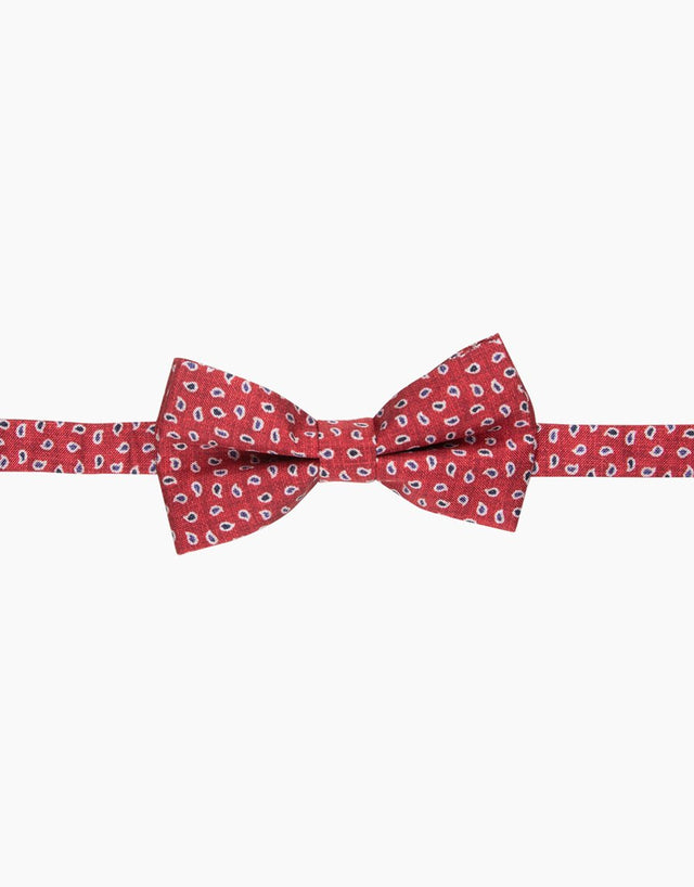 Red Paisley Silk Bow Tie