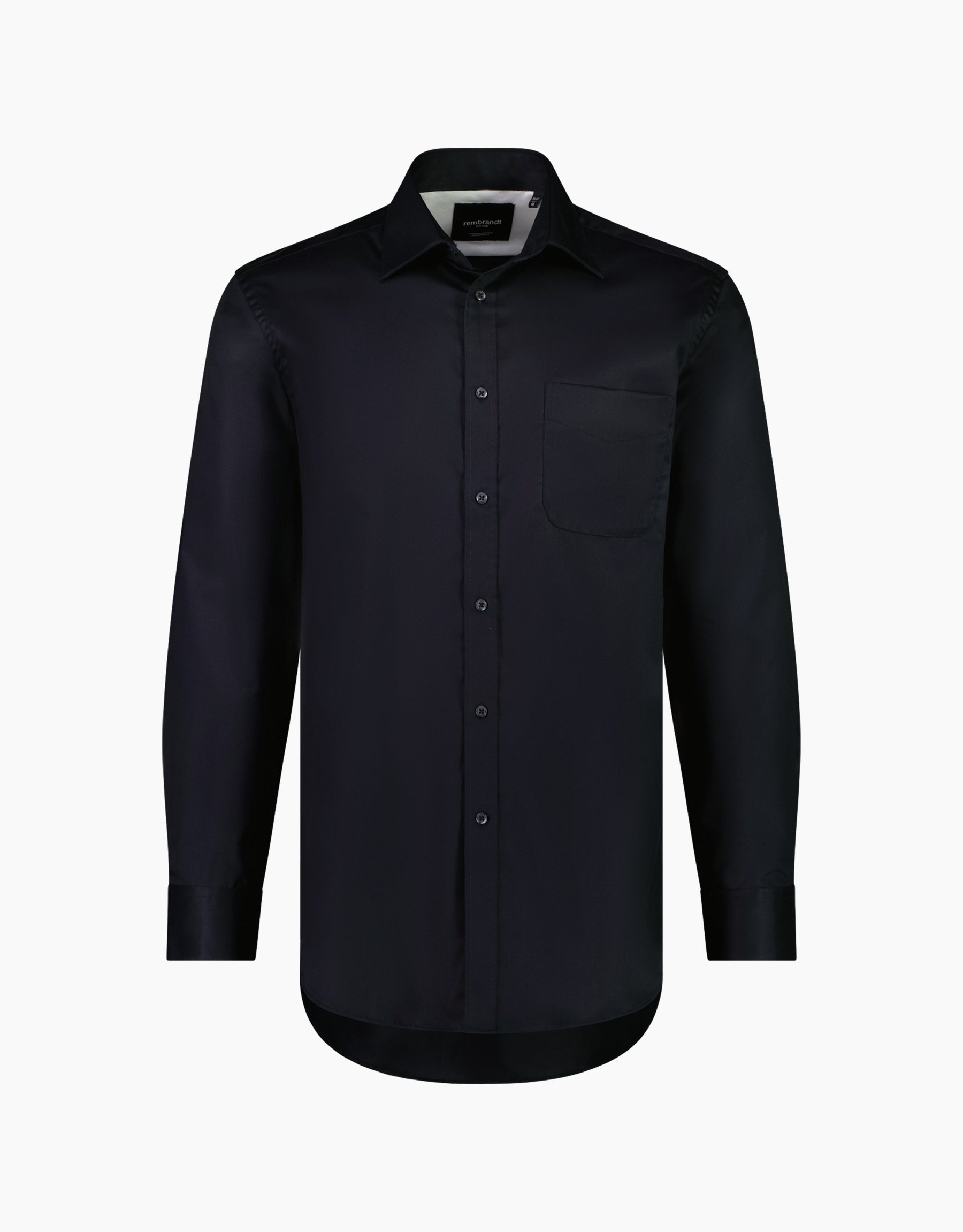 Sinatra Black Twill Tailored Shirt