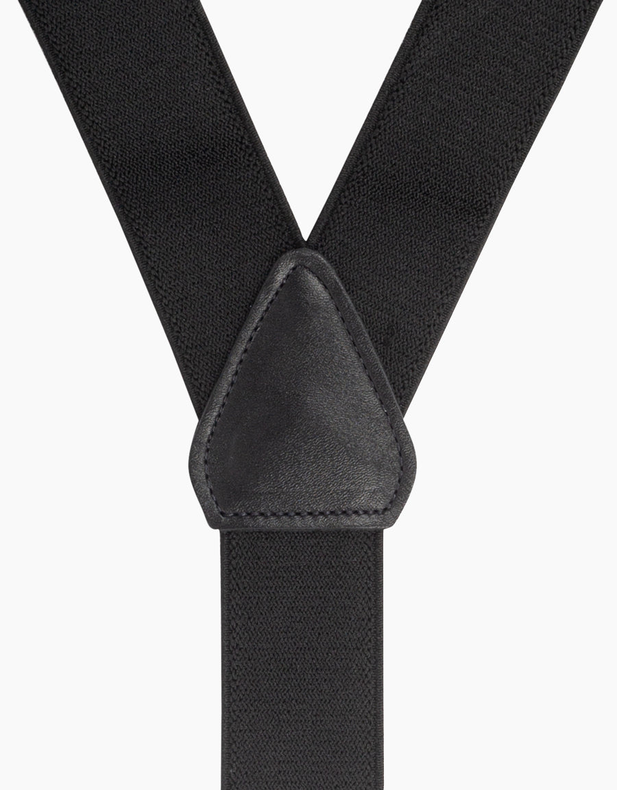 Y Back Black Suspender Clip Braces