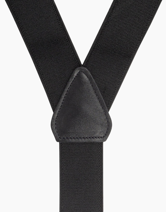 Y Back Black Suspender Clip Braces