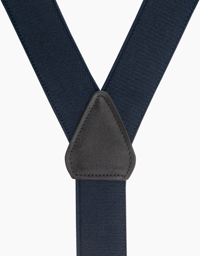Y Back Navy Suspender Clip Braces